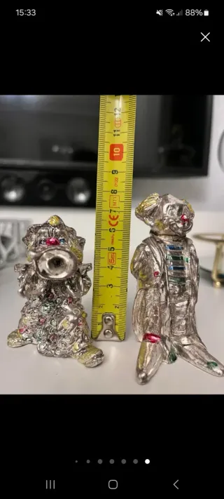 Figuras payaso metal plata multicolor