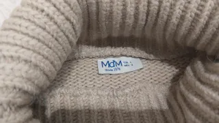 Jersey lana mujer cuello alto flecos