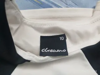 Vestido negro y blanco manga media