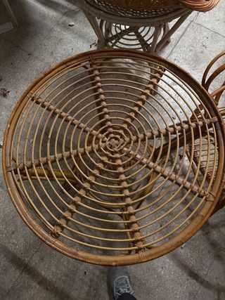 Mesa y Silla Mimbre Set, canasto de regalo