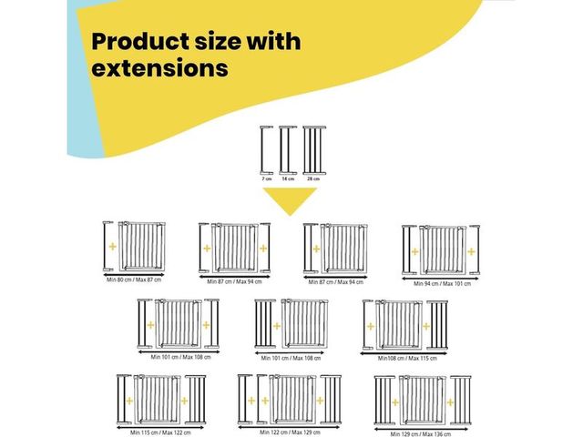 Metal Barrera de seguridad niños Safety 73 -80 cm