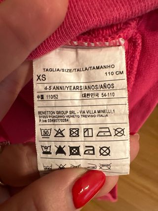 Sudadera Benetton Rosa con Detalles Brillantes