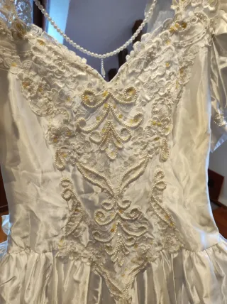 Vestido de Novia Años 90 Perlas