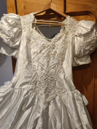Vestido de Novia Años 90 Perlas