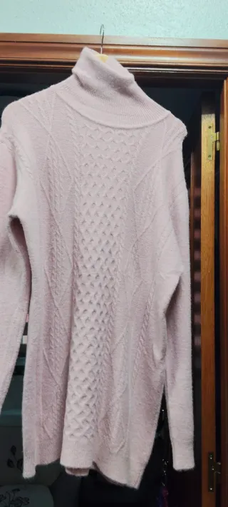 Vestido calentito rosa de punto