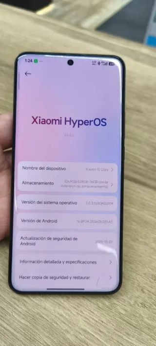 Xiaomi 15 Ultra Negro+caja+Cargador completo
