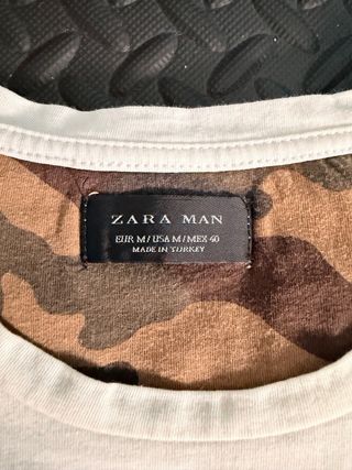 Camiseta Zara Hombre Talla M bolsillo Camuflaje