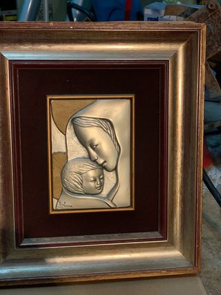 Quadro Argento Acca Lastra Incisa Madre Bambino