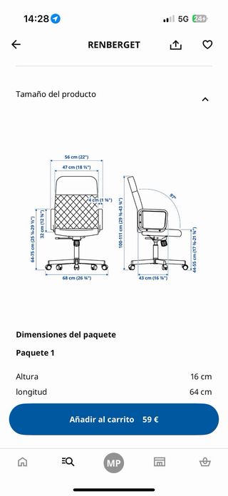 Silla de oficina IKEA