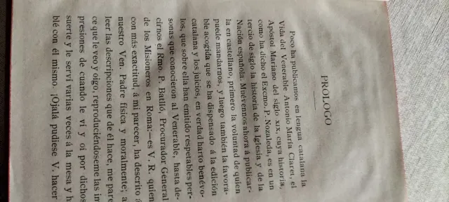 Libro Antiguo religioso "Vida de V. A.María Claret