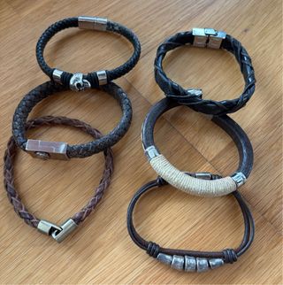 Lote 6 Pulseras Cuero Hombre/Mujer