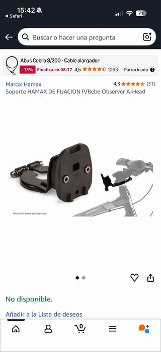 Hamax Caress Observer Silla Bicicleta