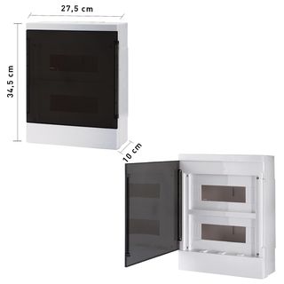 LION Electric Caja de fusibles empotrada, 1 fila,