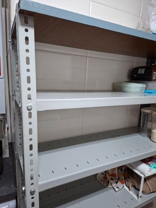 Estantería de hierro, metálica gris, 5 estantes