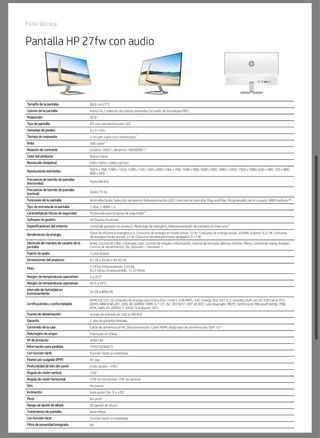 Monitor HP 27fw Plata/Negro con Audio