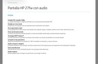 Monitor HP 27fw Plata/Negro con Audio