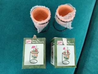 2 Macetas Pequeñas Decorativas Flores