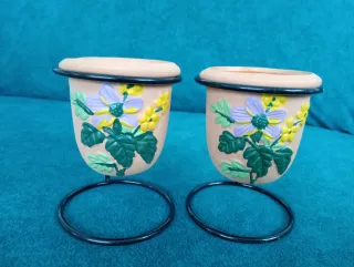 2 Macetas Pequeñas Decorativas Flores