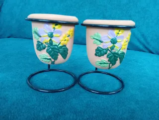 2 Macetas Pequeñas Decorativas Flores