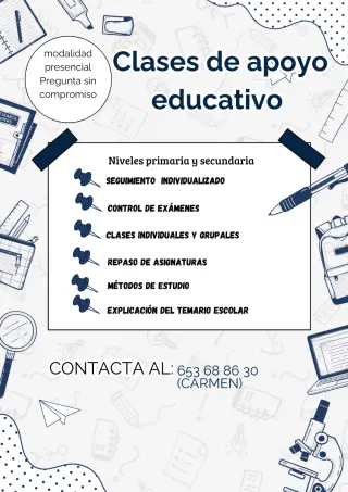 Clases de apoyo educativo para 5,6° y 1°eso.