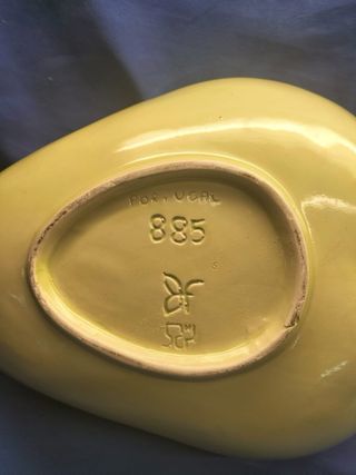 Fruteira ou centro de mesa em faiança amarela