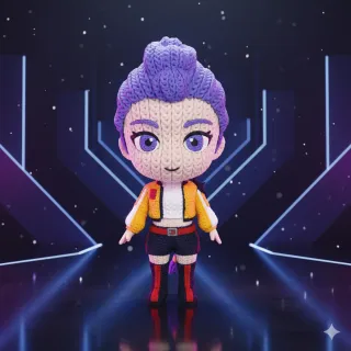 Figura de Rumi KPOP Efecto Crochet