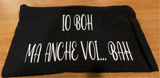 Bustina nera in corone con zip