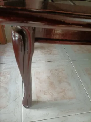 Tavolino vintage in legno e vetro