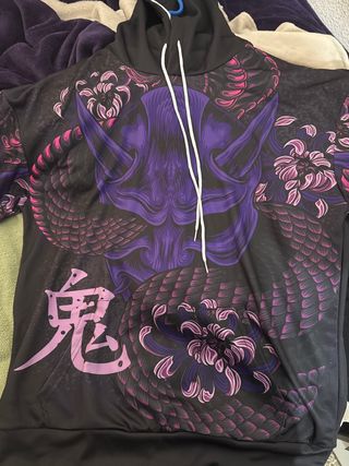 Sudadera con capucha y estampado Oni