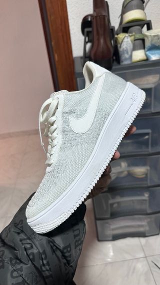 Nike Air Force 1 Flyknit Gris Blanco