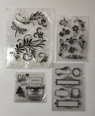 Lote 13 sellos silicona + 6 brochas espuma