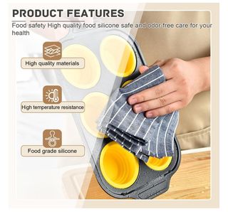 Set 2 Teglie Muffin Silicone Acciaio rosso giallo