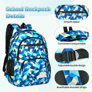 Mochila Escolar Niños 3 en 1 Impermeable Azul