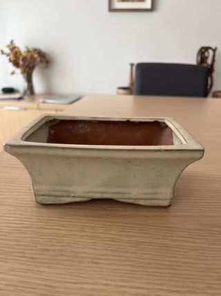 Maceta Bonsái Cerámica Beige y Marrón