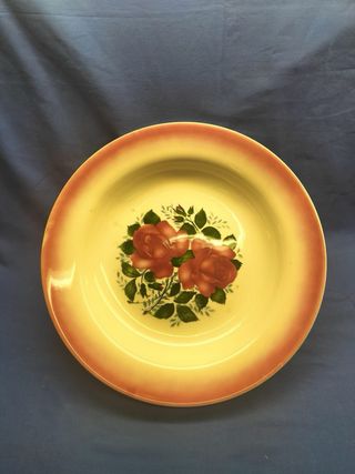 Prato Louças Sacavém Grande Flores Vermelhas