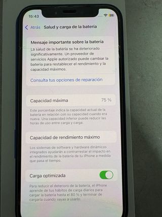 iPhone 12 mini 64GB Azul - 75% Batería