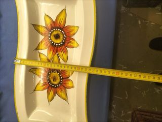 Travessa faiança pintada à mão girassóis
