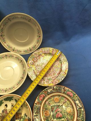 Lote 5 pratos porcelana decorados