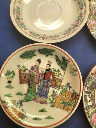 Lote 5 pratos porcelana decorados