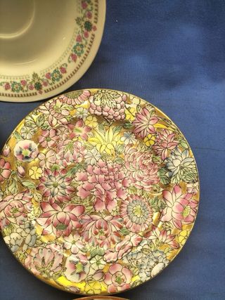 Lote 5 pratos porcelana decorados