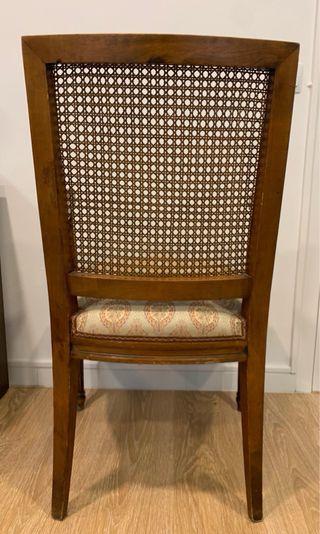 4 Sillas Clásicas Madera Respaldo Rejilla