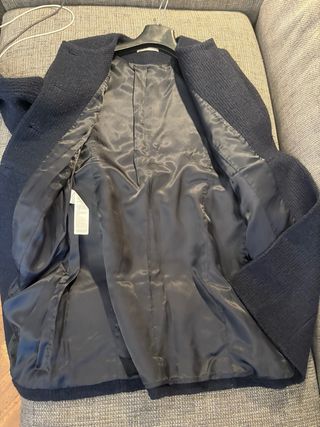 Cappotto blu scuro in lana, tg 42