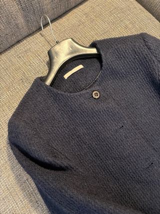 Cappotto blu scuro in lana, tg 42