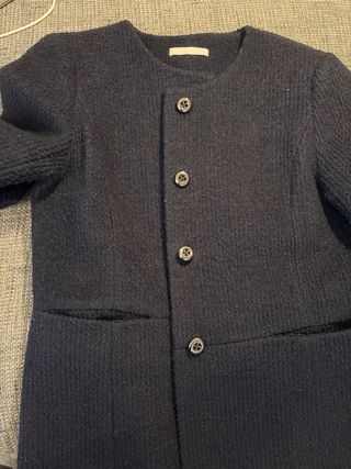 Cappotto blu scuro in lana, tg 42