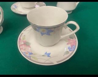 Juego de café porcelana floral sin estrenar