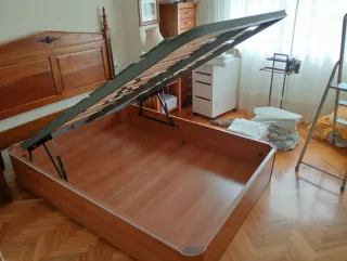 Cama canapé abatible madera y metal