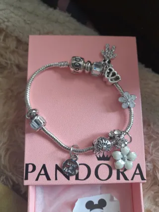 Pulsera Pandora Plata y Blanco
