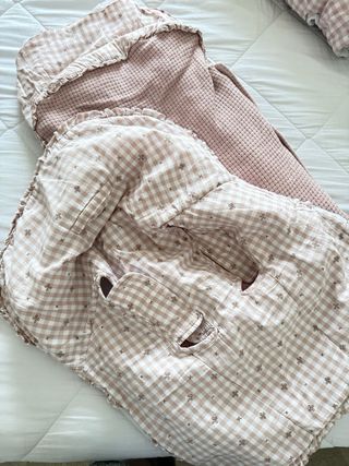 Saco silla paseo + funda coche bebé rosa