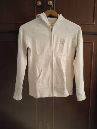 Sudadera con capucha blanca talla 146/152