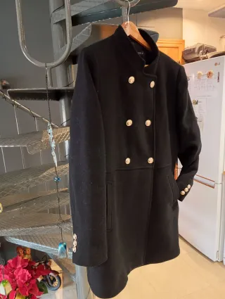 Abrigo Zara Negro Mujer